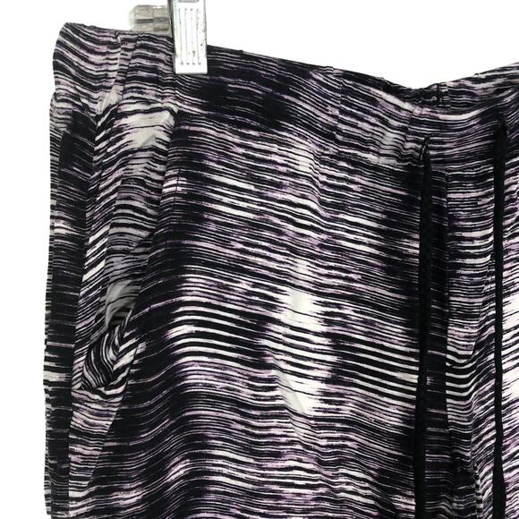 Democracy Casual Wide Leg Soft Pants Geometric Motif Drawstring Waist Size Large - Picture 8 of 10